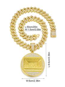 15毫米高品质水钻镶嵌“最后的晚餐”圆形吊坠项链，嘻哈风格珠宝，男女皆宜 - 最後的晚餐吊墜項鍊套裝 - 查看 10