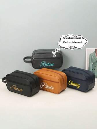 Bolsa de maquillaje multiusos y resistente al agua con bordado personalizado para hombres y mujeres, para almacenar toallas, cepillos de dientes, etc. Portátil, multifuncional, versátil, de gran capacidad, ligera, funcional, práctica, todo propósito, colorida, linda, adorable, estilo Y2K, para vacaciones/ocio, viajes, negocios casuales, personalizada, única, para novia, novio, familia, amigos, para exteriores/salidas/viajes/senderismo/estadio/deportes/escalada, para negocios/traslados/trabajo/oficina, bolsa de playa