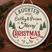 1 件定制名称个性化圣诞门圆形标牌、创意墙面装饰吊坠、房间装饰、感恩节礼物、送给家人和朋友的礼物、特殊礼物、圣诞礼物 - 原木色 - 查看 21