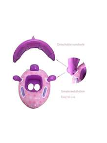 Inflatable Dinosaur Cover Boat Float For Children Baby Swimming Pool - Màu tím - Xem 5