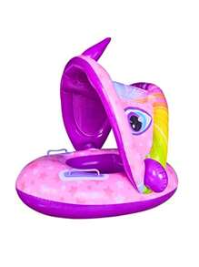 Inflatable Dinosaur Cover Boat Float For Children Baby Swimming Pool - Màu tím - Xem 1