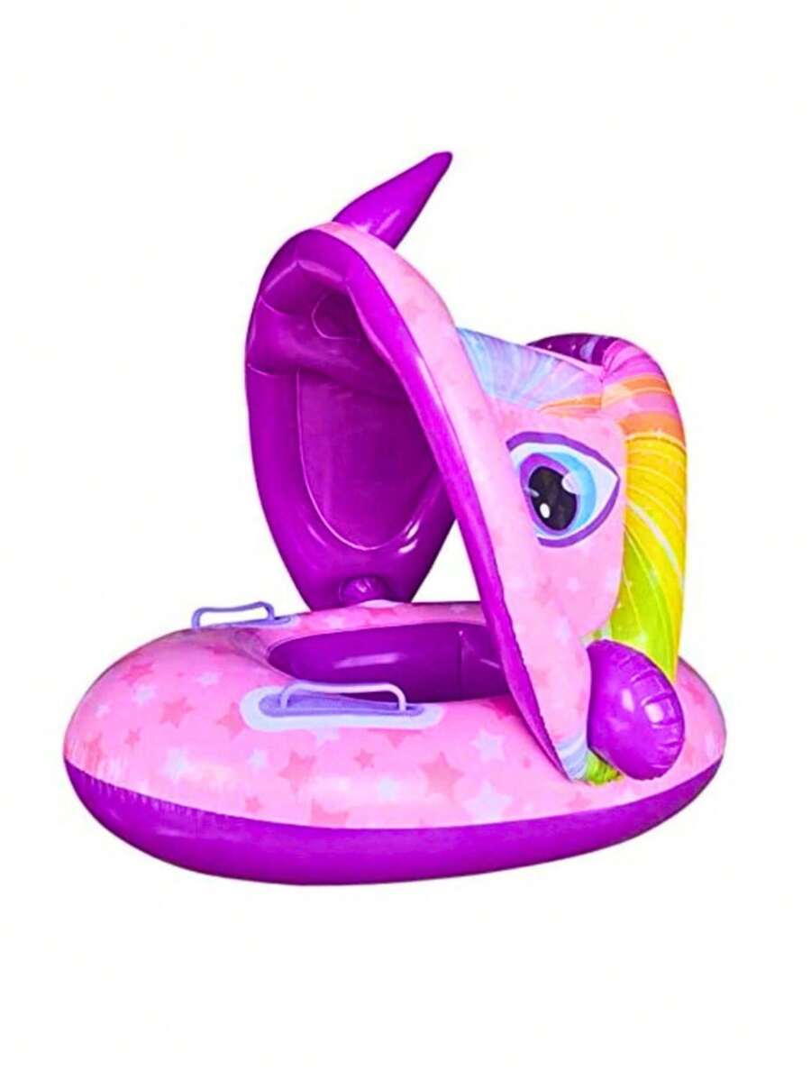 Inflatable Dinosaur Cover Boat Float For Children Baby Swimming Pool - Màu tím - Xem 1