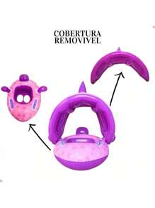 Inflatable Dinosaur Cover Boat Float For Children Baby Swimming Pool - Màu tím - Xem 4