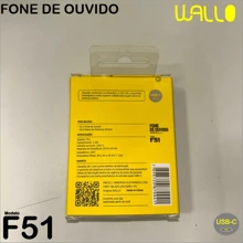Wallo F51 - Fone de Ouvido Intra-Auricular USB-C de Alta Fidelidade - Branco - Visão 3