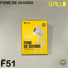 Wallo F51 - Fone de Ouvido Intra-Auricular USB-C de Alta Fidelidade - Branco - Visão 2