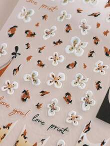 2 miếng dán móng tay họa tiết da báo mới, móng tay đầu nhọn màu nâu, hoa, sọc da báo, miếng dán móng tay, trang trí móng tay, ấn vào móng tay, trang trí móng tay - Nhiều màu - Xem 4