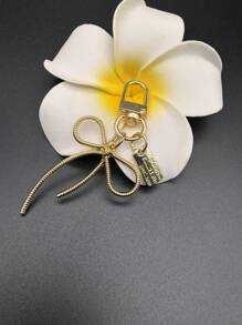 HAILIAN 简单而百搭的钥匙扣包包吊坠采用合金材料制成，适合女士，小巧，可作为送给好朋友的圣诞礼物，感恩节礼物，冬季女士礼物蝴蝶结 - 金色 - 查看 6