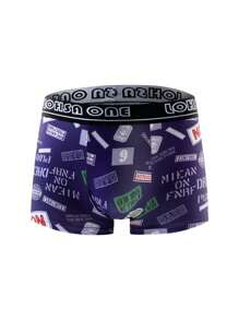 4pcs/Set Teen Boys' New Style Graffiti Print Breathable Soft Boxer Briefs
