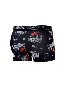 4pcs/Set Teen Boys' New Style Graffiti Print Breathable Soft Boxer Briefs