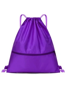 Bundle Pocket Drawstring Simple Backpack For Men And Women's Sports And Fitness, Lightweight Basketball Bag, Oxford Fabric Zipper Bag, School Backpack - Multicolor - View 7