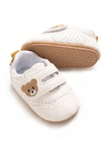 Casual Fashionable Versatile 0-1 Year Old Infant Boy/Girl Shoes, Cute Bear Embroidered Toddler Walking Shoes - Gold - View 8