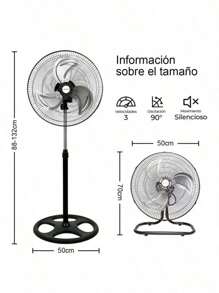 1 pieza ventilador de metal de 3 páginas, puede colgar en la pared, vertical Ventilador eléctrico 3 en 1 de alta velocidad 18", mando a distancia,velocidad y dirección del viento ajustables, tres formas de uso, ventilador eléctrico silencioso. 3 en 1 ventilador de suelo doméstico sacudirá la cabeza, ventilador de pie giratorio de alta velocidad, - Negro - Ver 2