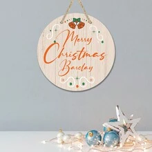 1 件定制名称个性化圣诞门圆形标牌、创意墙面装饰吊坠、房间装饰、感恩节礼物、送给家人和朋友的礼物、特殊礼物、圣诞礼物 - 原木色 - 查看 16
