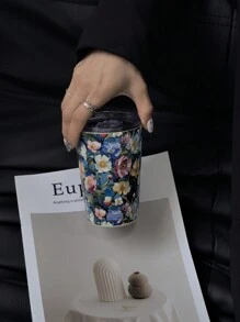 1 件油画花卉图案 280ml-350ml 双层不锈钢隔热杯、咖啡杯、水瓶、茶杯、平底，适用于户外、家居、办公室、节日礼物、生日礼物、情人节、圣诞节、母亲节返校 - 彩色 - 查看 7