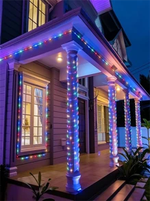 1 Stück LED Seilleuchte für den Außenbereich, dekorative Außengartenbeleuchtung, batteriebetrieben mit 8 Beleuchtungsmodi, geeignet für Hochzeiten, Innen- und Außendeck, Schwimmbäder, Brücken, Dachvorsprünge, Landschaftsbeleuchtung und Baumdekorationen - Batteriefach - Übersicht 11