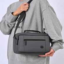 Oxford Cloth Shoulder Bag For Men And Women Large Capacity Messenger Bag For Travel, Leisure, Business - Xám - Xem 3