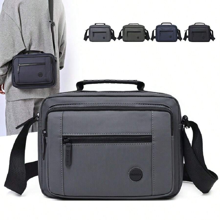 Oxford Cloth Shoulder Bag For Men And Women Large Capacity Messenger Bag For Travel, Leisure, Business - Xám - Xem 1