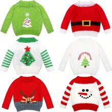 20 Kiểu Quần áo & Phụ kiện Búp bê Giáng sinh Có thể Lựa chọn, Áo len Búp bê Đan có Ông già Noel, Cây thông Noel, Tuần lộc, Hình in Người tuyết, Trang phục Búp bê Ngày lễ Trang trí - Nhiều màu - Xem 3