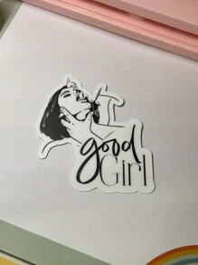Good Girl Vinyl Stickers For Laptops Or Water Bottles, Gifts For Book Lovers Or Smut Readers, Kindle Case Decorations Or Accessories For Her For Laptop, Car, Luggage, Skateboard & More - Perfect For Teens, Adults, Creative Decor & Gifting Back To School - 1pc - View 2