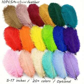 10 PIEZAS de plumas artificiales suaves para decoración de boda en jarrón, candelabro, carnaval, fiesta, DIY tocado, máscara, pared, joyería hecha a mano, accesorios, material de plumas