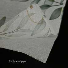 12 件桉树叶一次性派对餐巾，2 层，13*13 英寸纸巾，适用于户外派对、野餐、餐厅、婚礼派对纸巾 - 綠色 - 查看 4