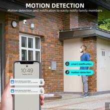 8MP, 5MP, 3MP, 2MP 1080P HD Camera, Dual-Band 2.4G+5G WiFi Or 2.4G WiFi Options, Indoor/Outdoor Camera, Wireless WiFi Camera, Auto Tracking, Alarm And Color Night Vision, 350° Horizontal & 110° Vertical Viewing Angle, Two-Way Audio, Motion Detection - White - View 6