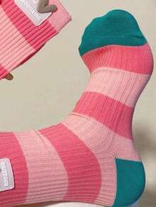 4 đôi tất dài đến bắp chân họa tiết trái tim Dopamine mùa thu/đông dành cho nữ - Nhiều màu - Xem 4