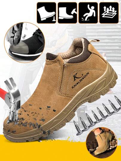 Zapatos calzado de seguridad y trabajo para Hombre, seguridad industrial con puntera de acero,resistente al polvo y antideslizante, botas de t rabajo para hombre con puntera de acero aislante y antifricción para soldadura y prevención de chispas,adecuado para sitios industriales y sitios de construcción.