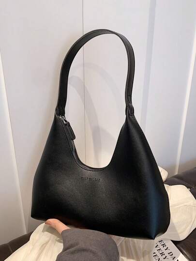 复古简约法式新月腋下包，时尚优雅百搭单肩/斜挎法棍包，适合女士