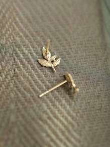 1 cặp bông tai đinh tán thiết kế hình lá nhăn bằng bạc Sterling S925 cổ điển, quà tặng trang sức thanh lịch cho phụ nữ, đám cưới/tiệc - lá cây - Xem 5