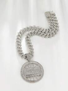 15毫米高品质水钻镶嵌“最后的晚餐”圆形吊坠项链，嘻哈风格珠宝，男女皆宜 - 最後的晚餐吊墜項鍊套裝 - 查看 13