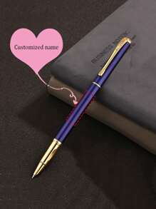 1pc In Stock Wholesale Christmas Matcha Green And Red Morandi Color Fountain Pen, Fine Nib, Ink Cartridge, Student Calligraphy Pen, Metal Pen For Customized Engraving, Birthday Name Logo Back To School