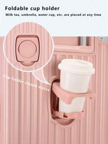 22x14x9 Carry On Luggage Hardside PC Aluminum Framed Travel Suitcase Suitcases Suit Case Travel Luggage Waterproof Carry On Suitcase Hand Luggage Pink Holiday Winter Bag For School School Accessories School Stuff - Dusty Pink - View 5