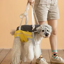 Touchdog 便携式前胸背带宠物背包，适合中小型犬和猫 - 黃色 - 查看 2