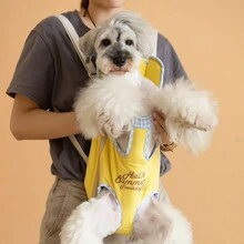Touchdog 便携式前胸背带宠物背包，适合中小型犬和猫 - 黃色 - 查看 3