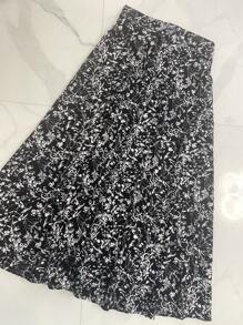 Long Printed Skirt With BAG New Has Elastic - màu đen - Xem 1