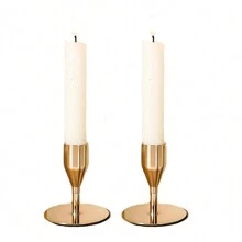 6pcs Metal Candle Holders, Minimalist Luxury Dining Table Decor Candle Holders - Romantic Candlelight Dinner, Simple Style, Suitable For Weddings, Dinners, Parties, Fit 3/4" Thick Candle