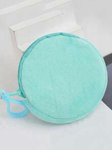 5PCS Mini Colorful Faux Fur Round Coin Purse With Key Ring, Small Zipper Pouqch For Women, Simple Zipper Wallet - Multicolor - View 4