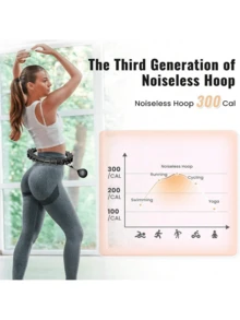 65inch 32 Knots Plus Size Quiet Weighted Hula Infinity Fitness Detachable Hoops, Smart Noiseless Hula For Women, 2 In 1 Waist And Abdominal Workout Equipment At Home - Multicolor - View 3