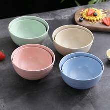 4/5 bát nhựa không vỡ - Bát đựng súp và salad dùng được trong lò vi sóng và máy rửa chén, nhiều màu, sản phẩm nhà bếp - Nhiều màu - Xem 3