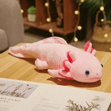 Gran almohada de peluche de ajolote, juguetes de peluche de animales Kawaii, peluches de ajolote rosa, peluches blandos, almohada de peluche suave para regalos de festivales, decoraciones romanas, almohada enorme, almohada de elefante, sudadera con capucha de ajolote