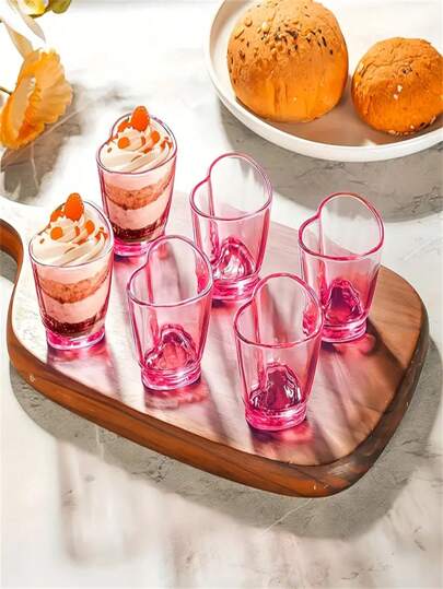 1pc/5pcs/10pcs Heart-Shaped Plastic Cup Set - Reusable, BPA - And Lead-Free, Hand-Washable Cocktail Glasses For Valentine's Day, Christmas, Quinceanera And Parties - Multi-Purpose Glasses For Tequila, Whiskey And Spirits
