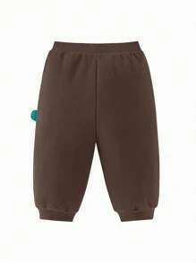 mini bala Boys' & Girls' Styled Warm Pants 2024 Winter Collection - Brown - View 5