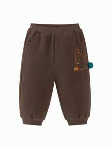 mini bala Boys' & Girls' Styled Warm Pants 2024 Winter Collection - Brown - View 4