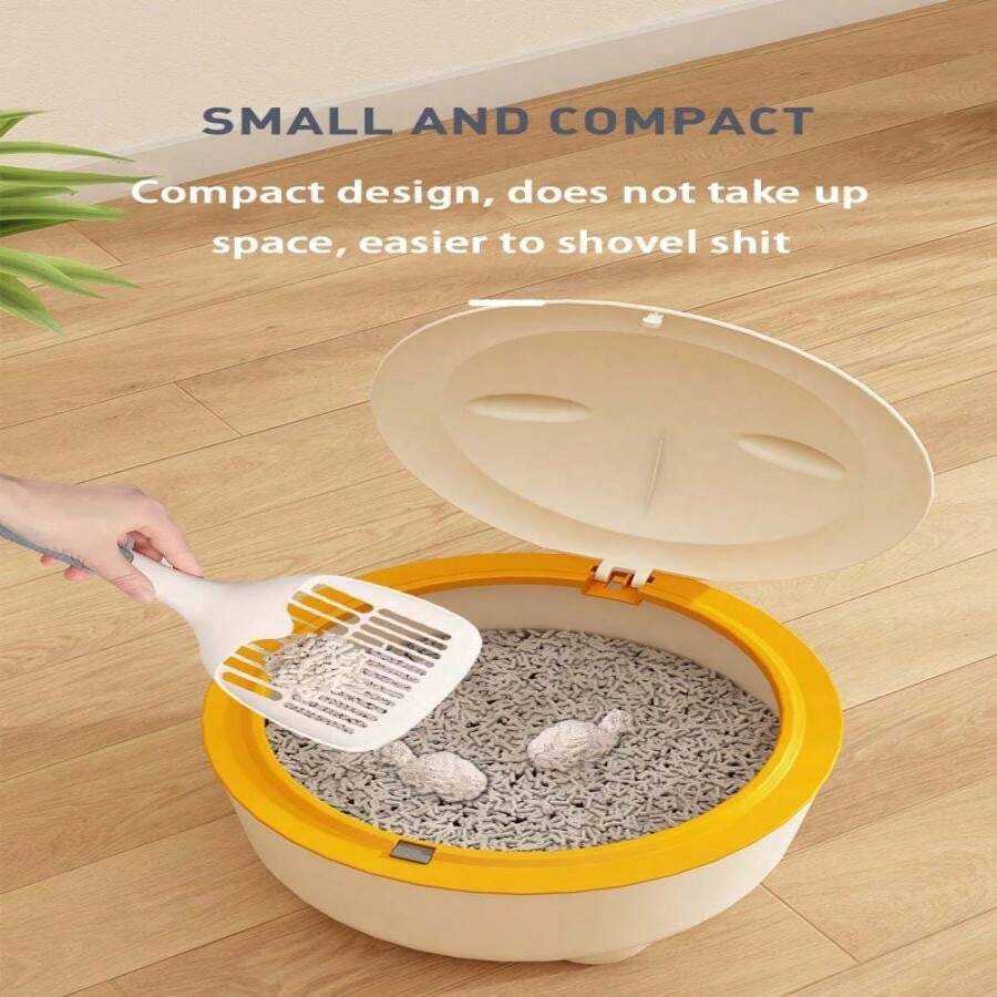 Covered Cat Litter Box With StepLid, Closed Cat Waste Bin, Indoor Cat