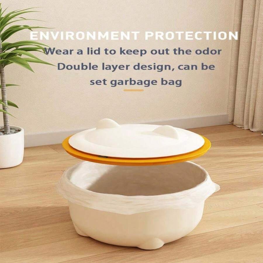 Covered Cat Litter Box With StepLid, Closed Cat Waste Bin, Indoor Cat