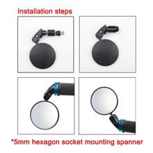 1 para obrotowych lusterek wstecznych do kierownicy roweru górskiego/szosowego 360°, wypukłych o wysokiej rozdzielczości i szerokim kącie widzenia