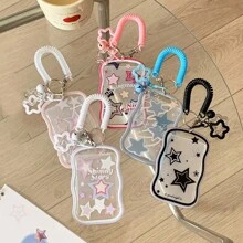 Soporte transparente para tarjetas, portafotos de estrellas, funda protectora para tarjetas de crédito, identificación, tarjetas de autobús - Multicolor - Ver 5
