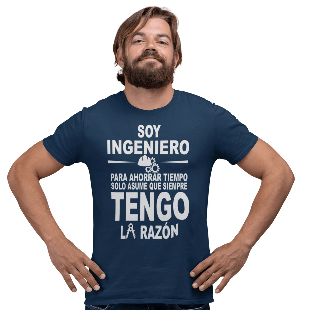 I'm An Engineer I'm Always Right Premium Combed Cotton T-Shirt - Navy Blue - View 1