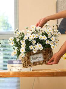 1 件/3 件/6 件，人造雏菊花束，多头小人造雏菊，假叶绿叶，适合户外窗框悬挂，家居装饰，派对，节日，情人节礼物，婚礼装饰，新娘花束，胸花，餐厅，卧室花瓶装饰，DIY 生日蛋糕，新年装饰，拍摄道具，情人节，礼物 - 彩色 - 查看 6